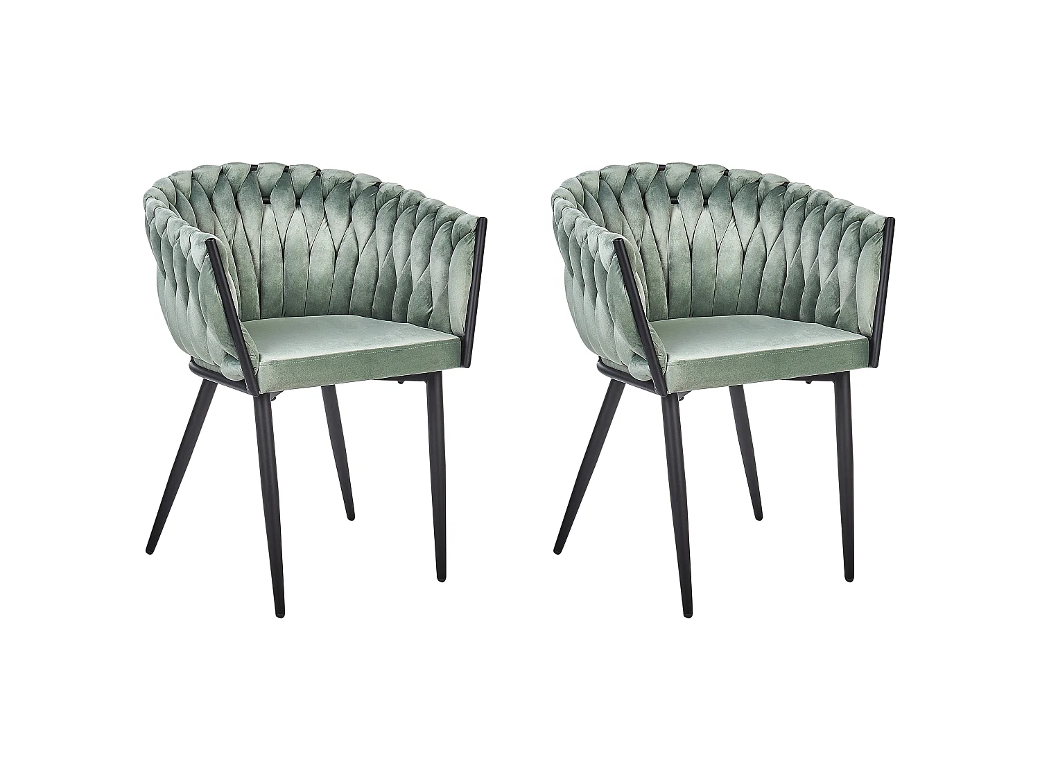 Chaise de salle à manger Set de 2 Velours Vert clair MILAN