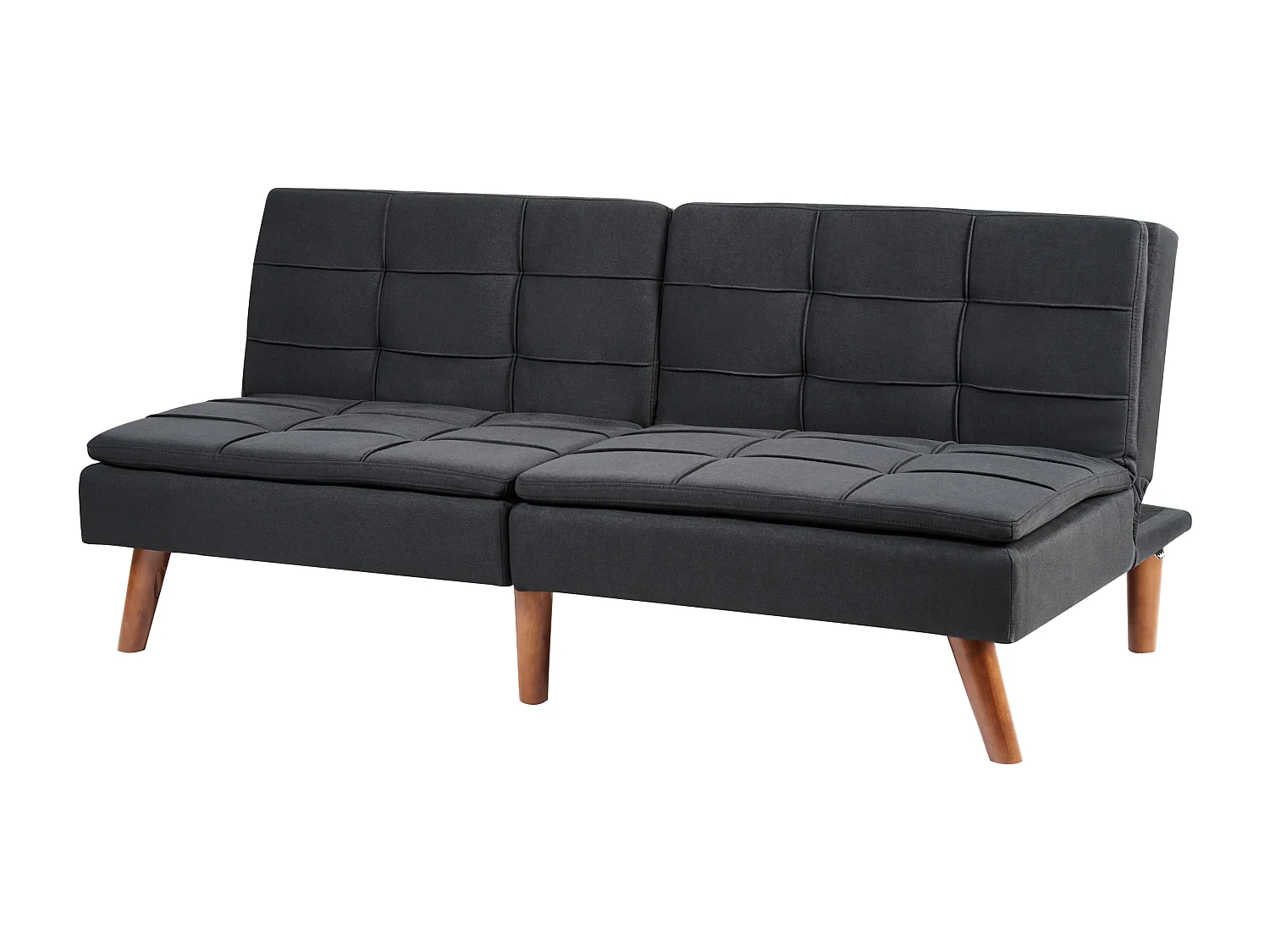 Sofá-cama RONNE Tecido Preto 3 lugares