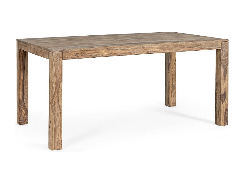 Table à manger Klazik en Bois de Sheesham naturel - Élégance naturelle et robustesse-Largeur 160 cm