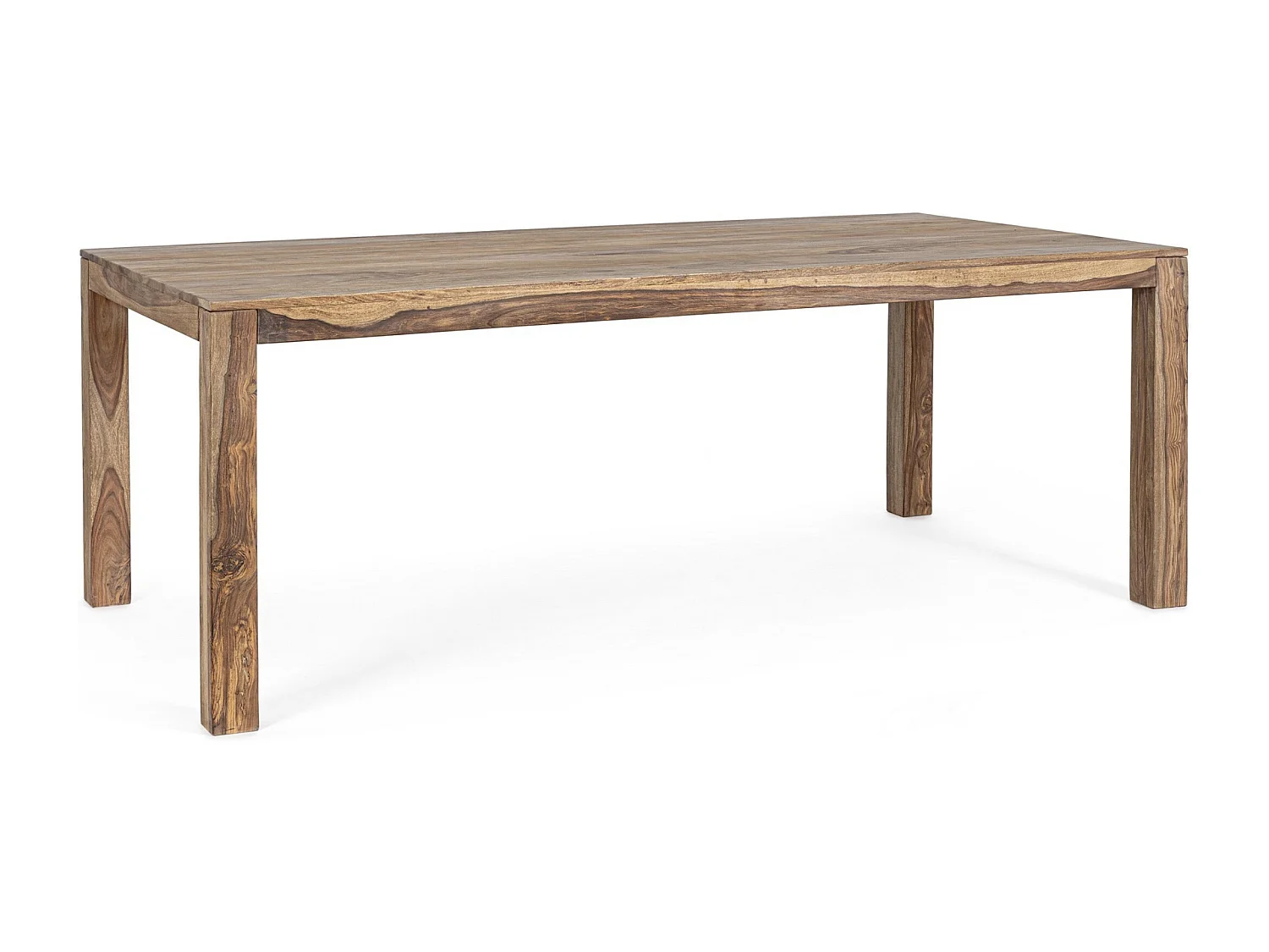 Table à manger Klazik en Bois de Sheesham naturel - Élégance naturelle et robustesse-Largeur 160 cm