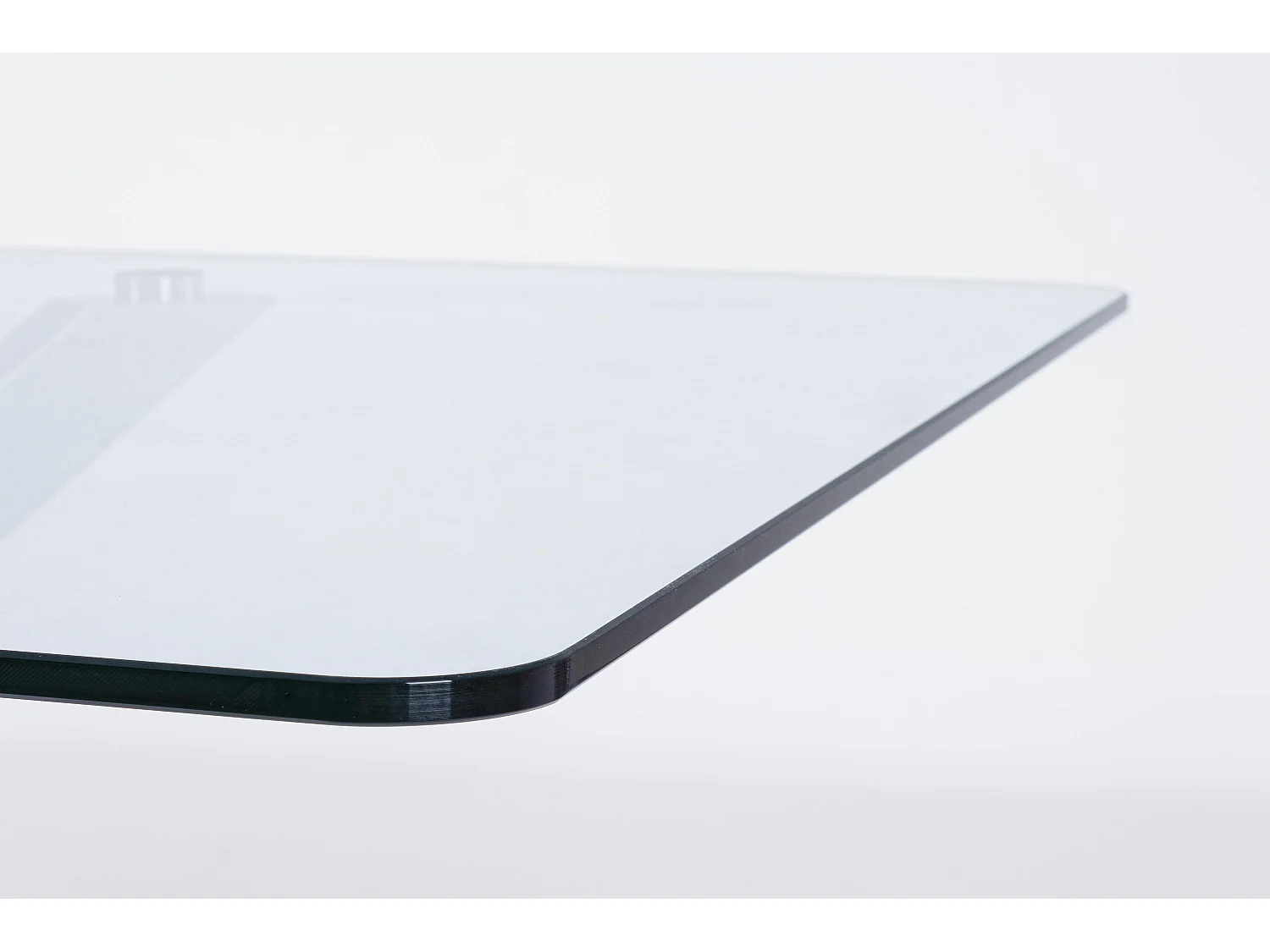 Table à manger rectangulaire verre trempé et acier blanc Agno 160cm