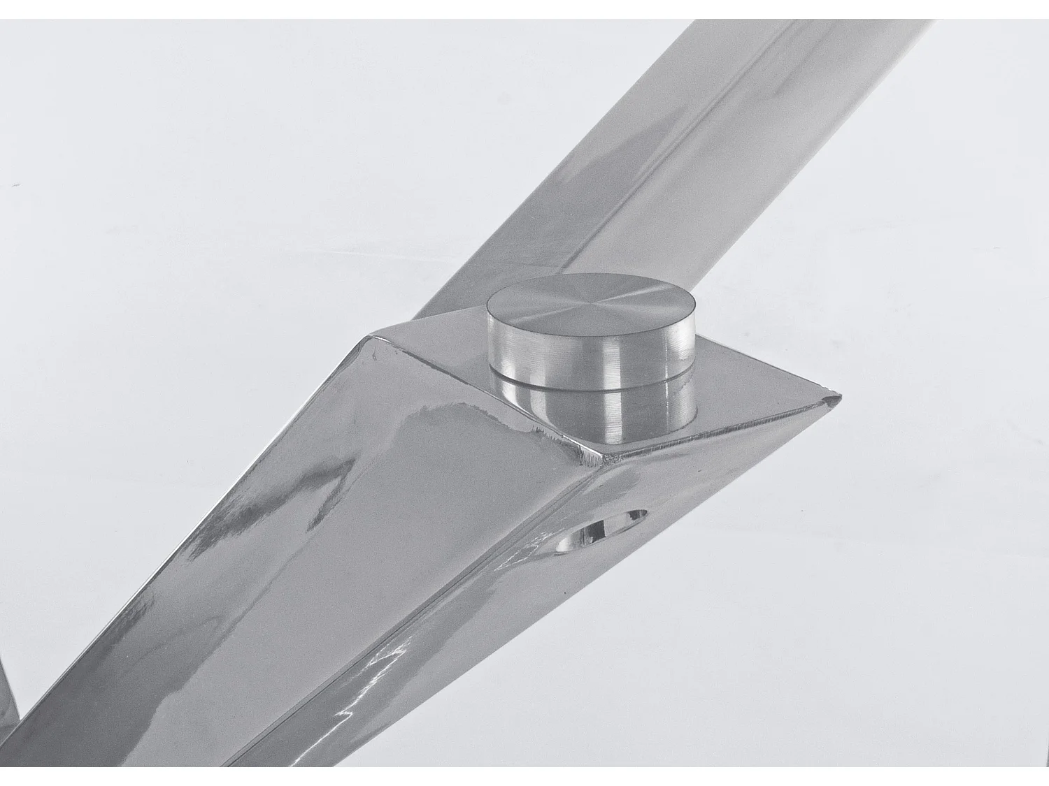 Rechthoekige eettafel gehard glas en chroomstaal Agno 160 cm