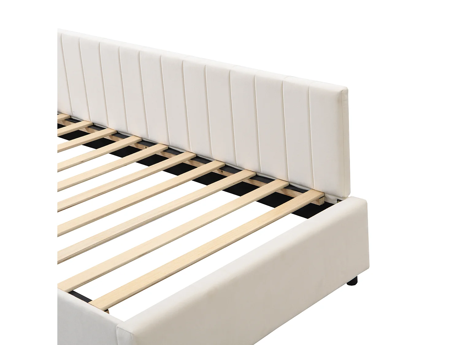 Letto per bambini 90 x 200 cm - Divano letto - velluto - rete a doghe - beige