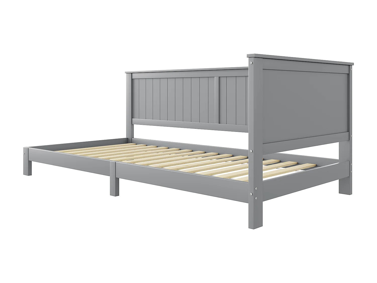 Bett 90 x 200 cm – Kinderschlafsofa – Sperrholz + MDF – Grau