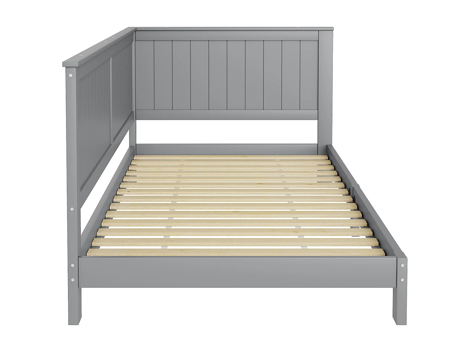Bed 90 x 200 cm - Kinderslaapbank - Multiplex + MDF - Grijs