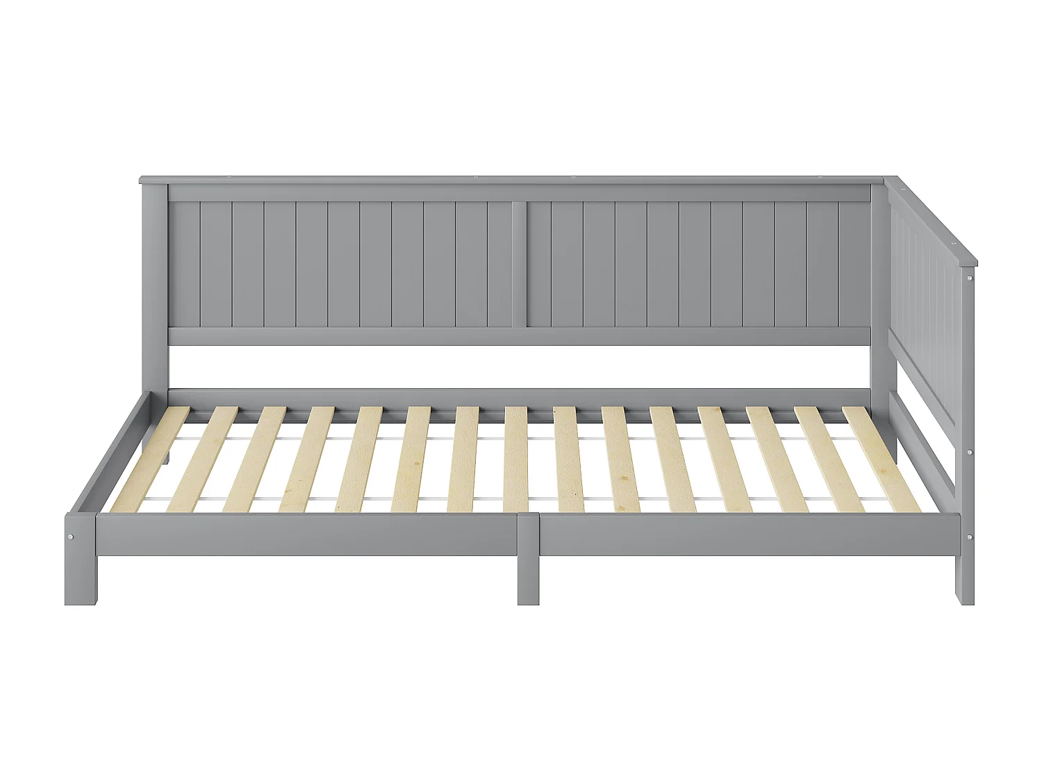 Bed 90 x 200 cm - Kinderslaapbank - Multiplex + MDF - Grijs