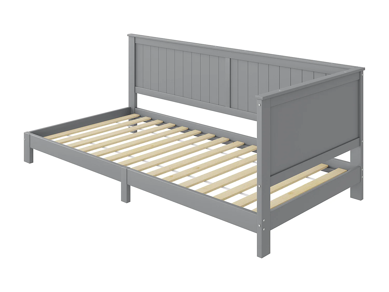 Bed 90 x 200 cm - Kinderslaapbank - Multiplex + MDF - Grijs