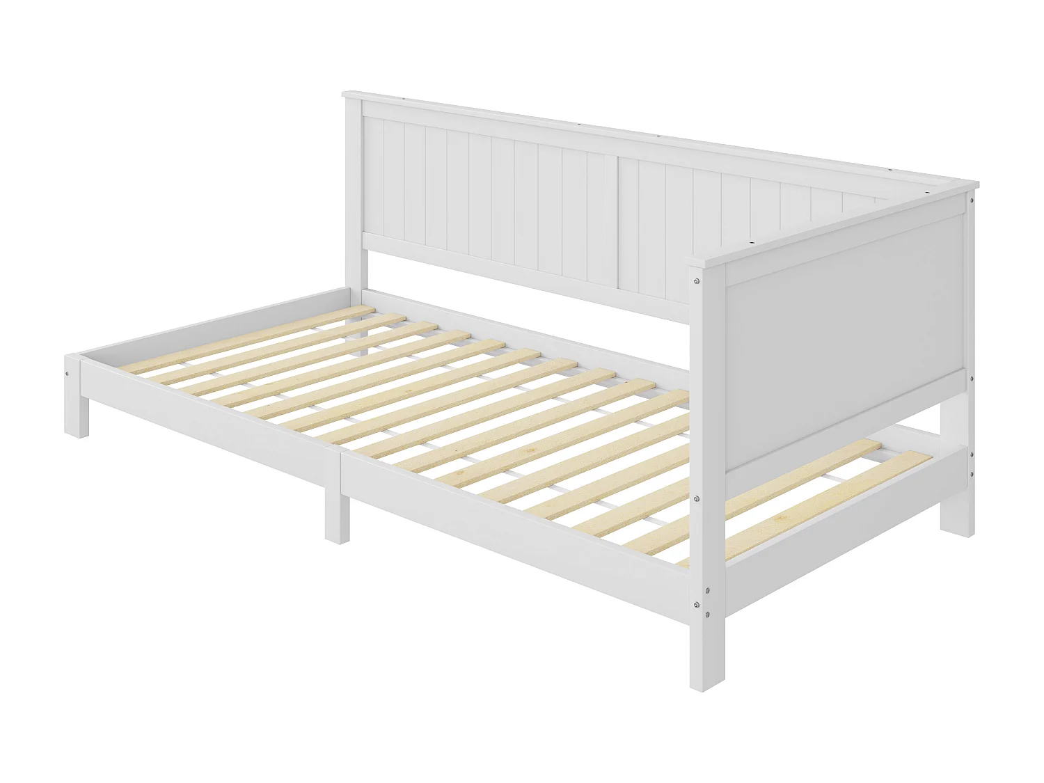 Lit 90 x 200 cm - Canapé-lit pour enfant - Bois contreplaqué + MDF - Blanc