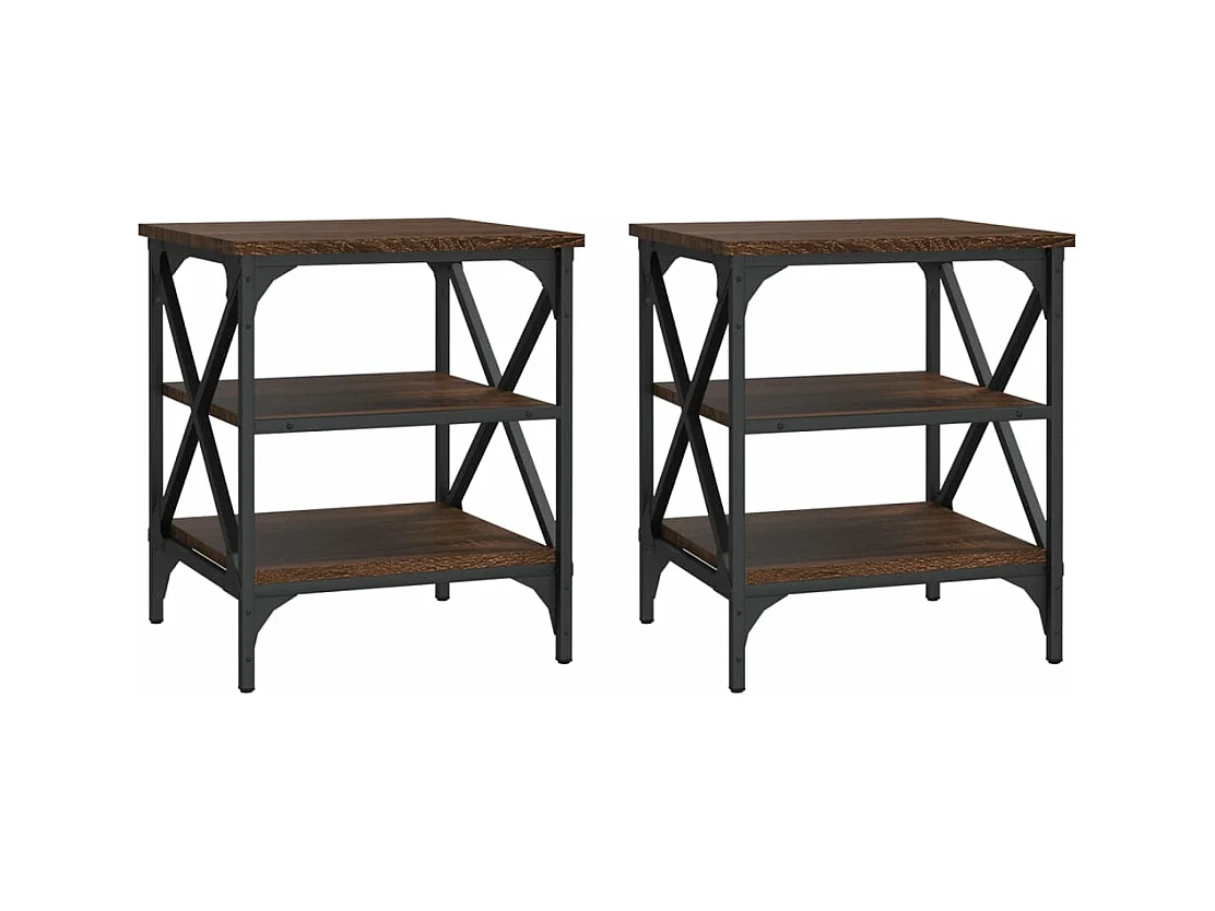 Tables d'appoint 2 pcs Chêne marron 40x42x50 Bois ingénierie