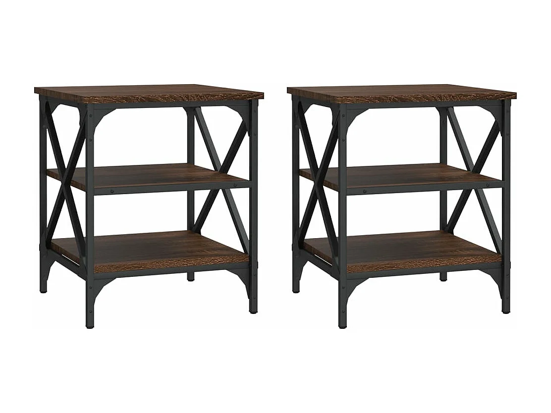 Tables d'appoint 2 pcs Chêne marron 40x42x50 Bois ingénierie
