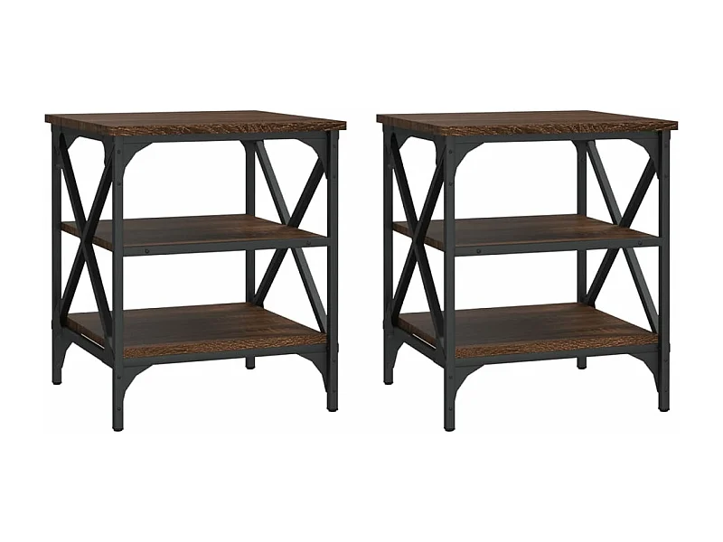 Tables d'appoint 2 pcs Chêne marron 40x42x50 Bois ingénierie