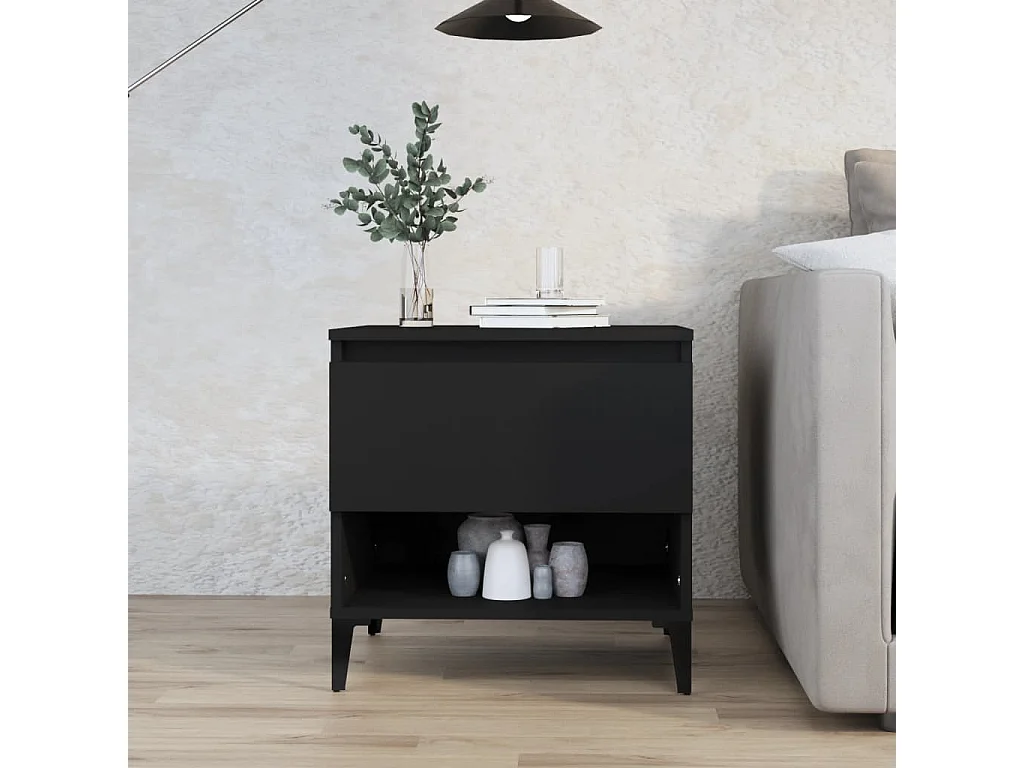 Table d'appoint Noir 50x46x50 Bois d’ingénierie