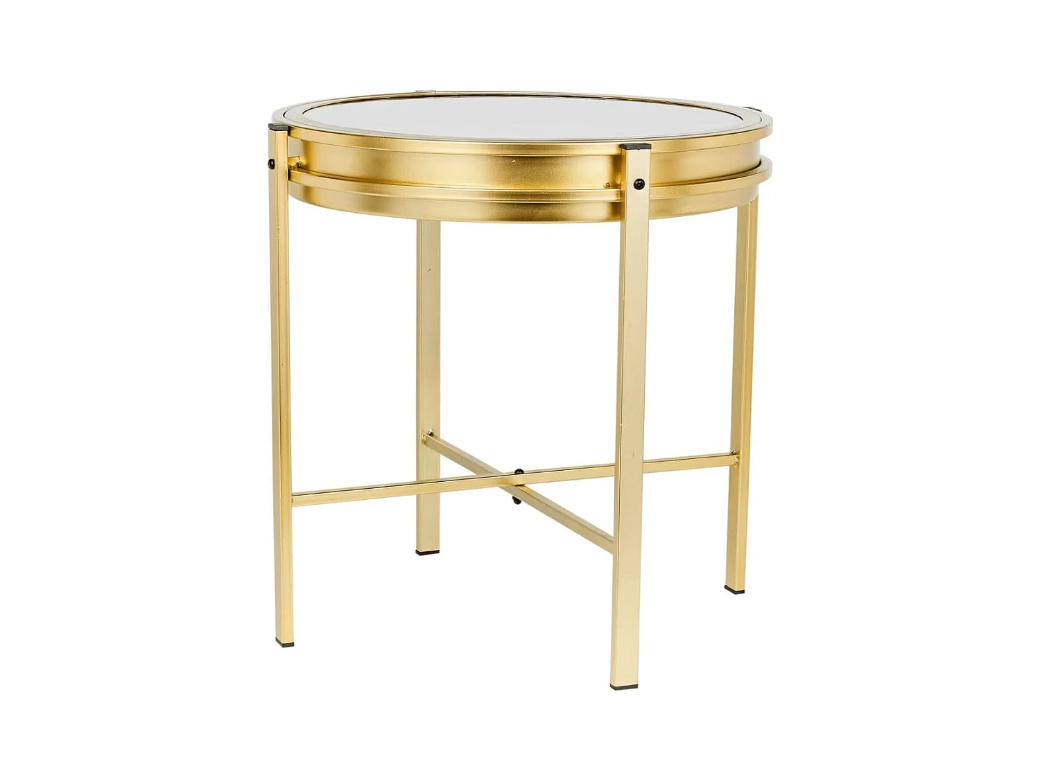 Home&Styling Table d'appoint avec horloge doré