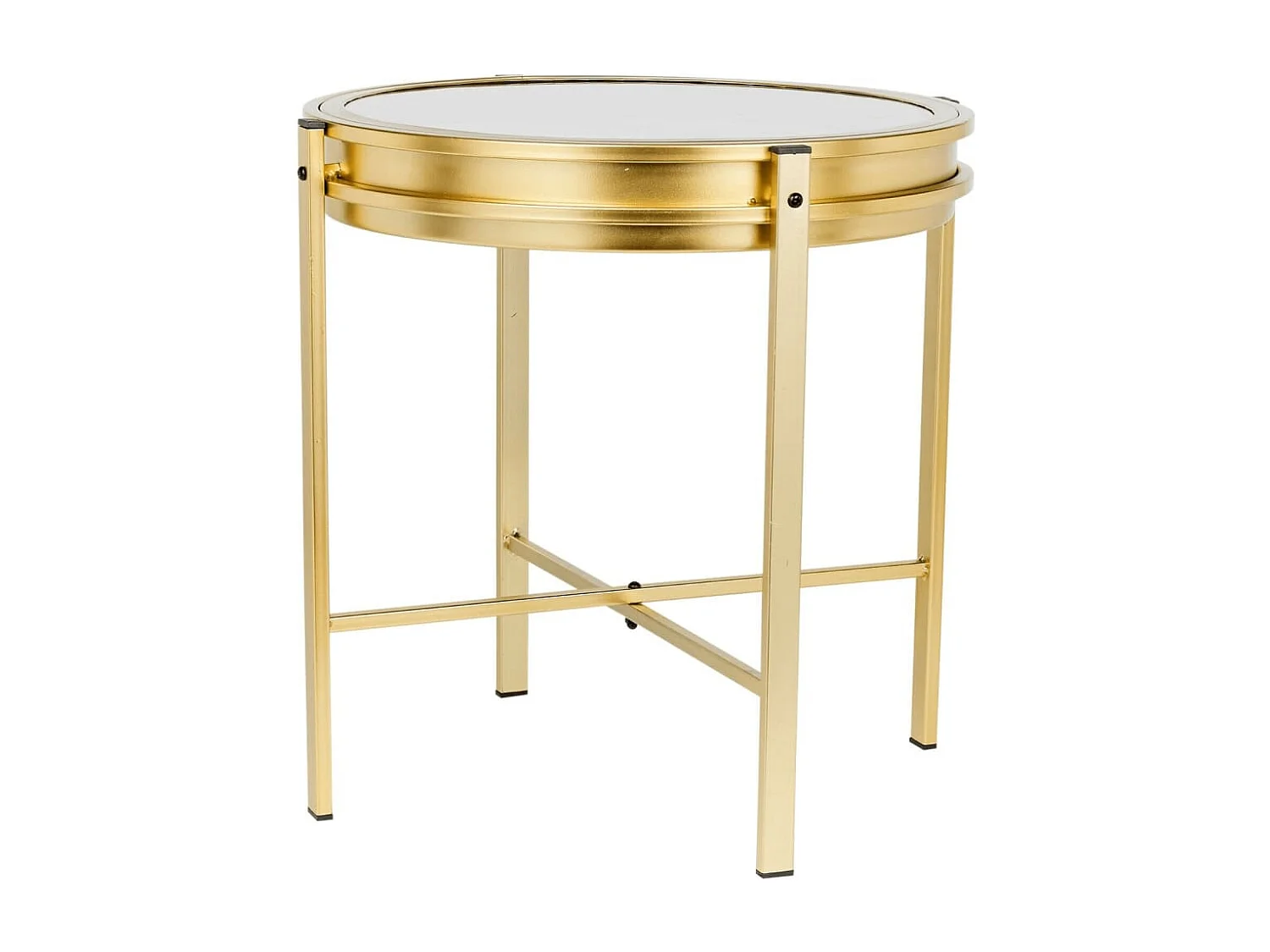 Home&Styling Table d'appoint avec horloge doré