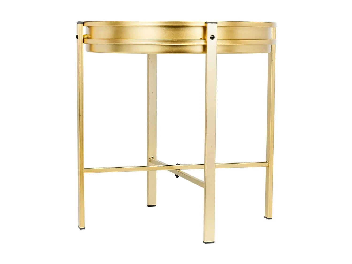 Home&Styling Table d'appoint avec horloge doré