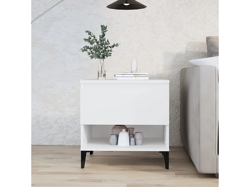 Table d'appoint Blanc 50x46x50 Bois d’ingénierie