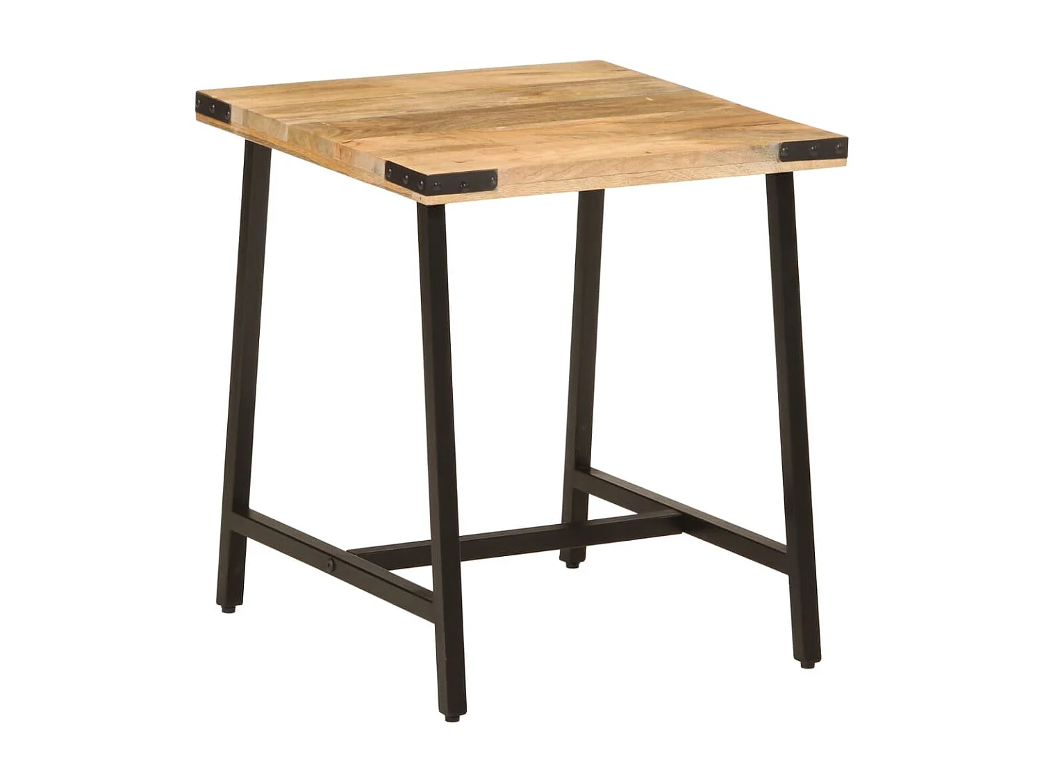 Table d’appoint 45x45x50 bois massif de manguier et fer