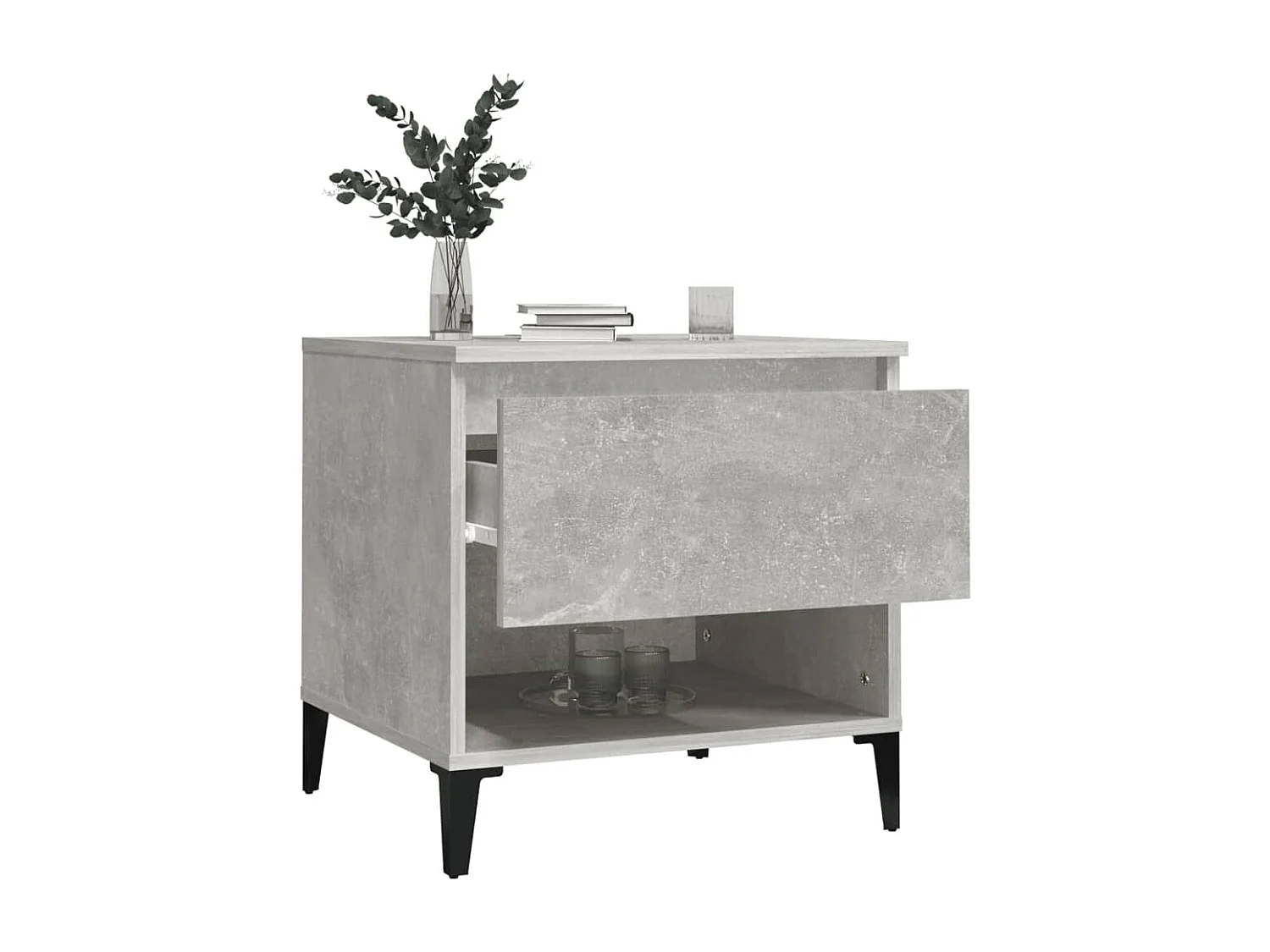Table d'appoint Gris béton 50x46x50 Bois d'ingénierie