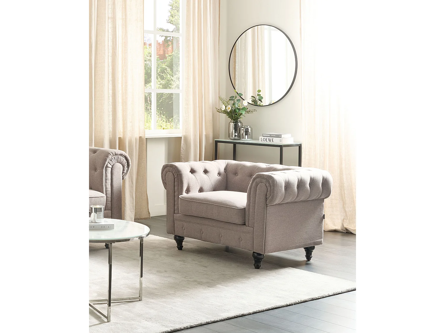 Sillón CHESTERFIELD Tela Gris pardo