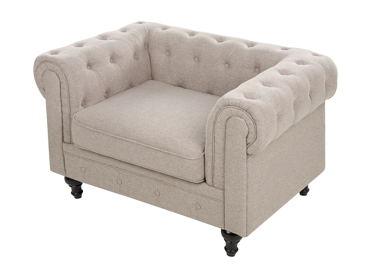 Sillón CHESTERFIELD Tela Gris pardo