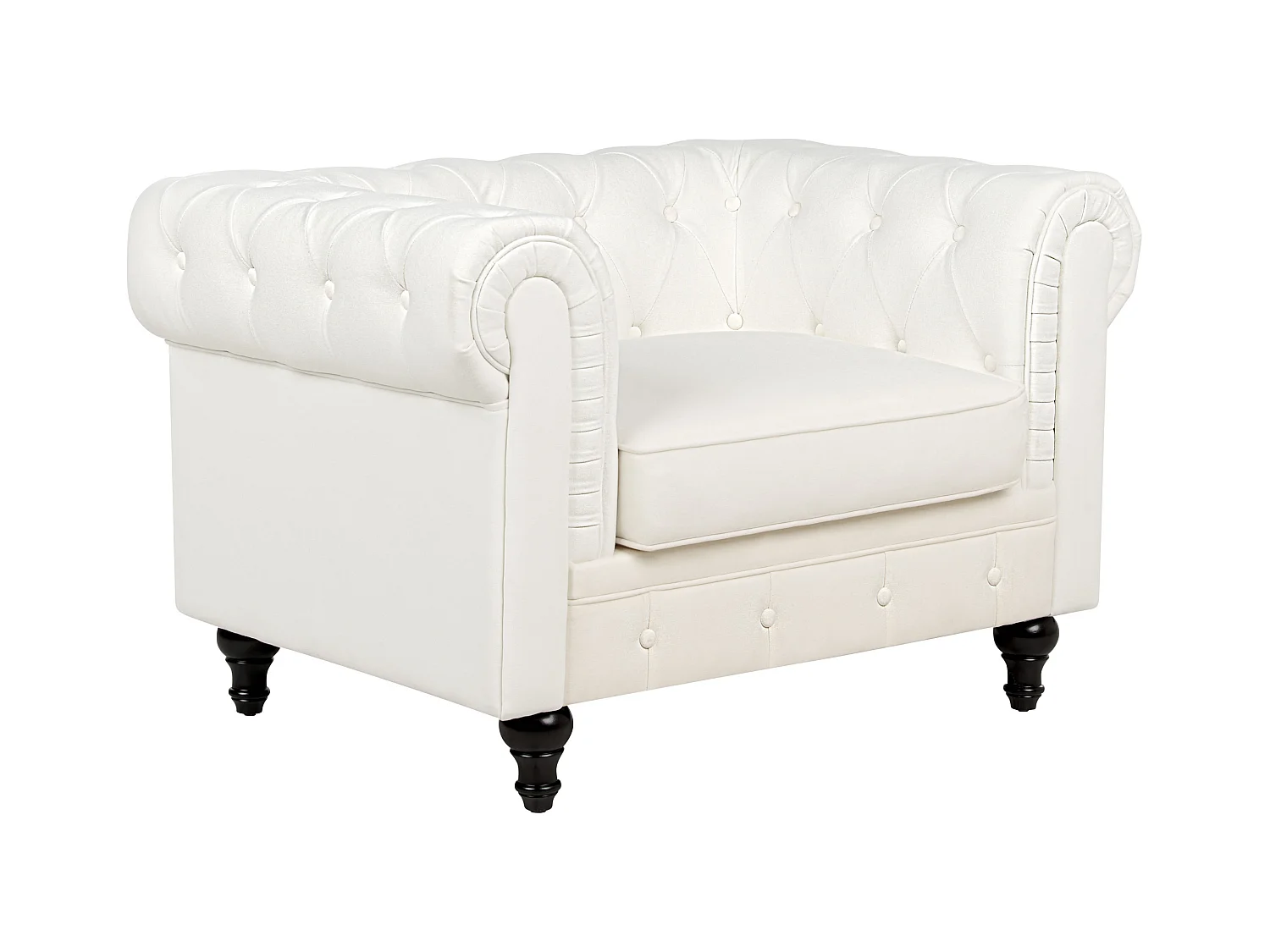 Fauteuil CHESTERFIELD Tissu Blanc cassé