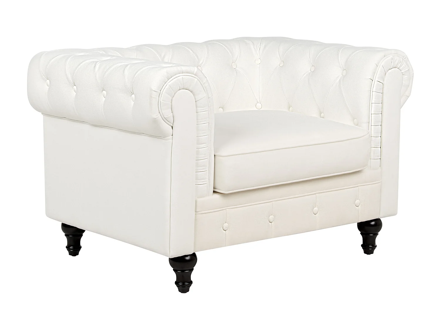 Fauteuil CHESTERFIELD Tissu Blanc cassé