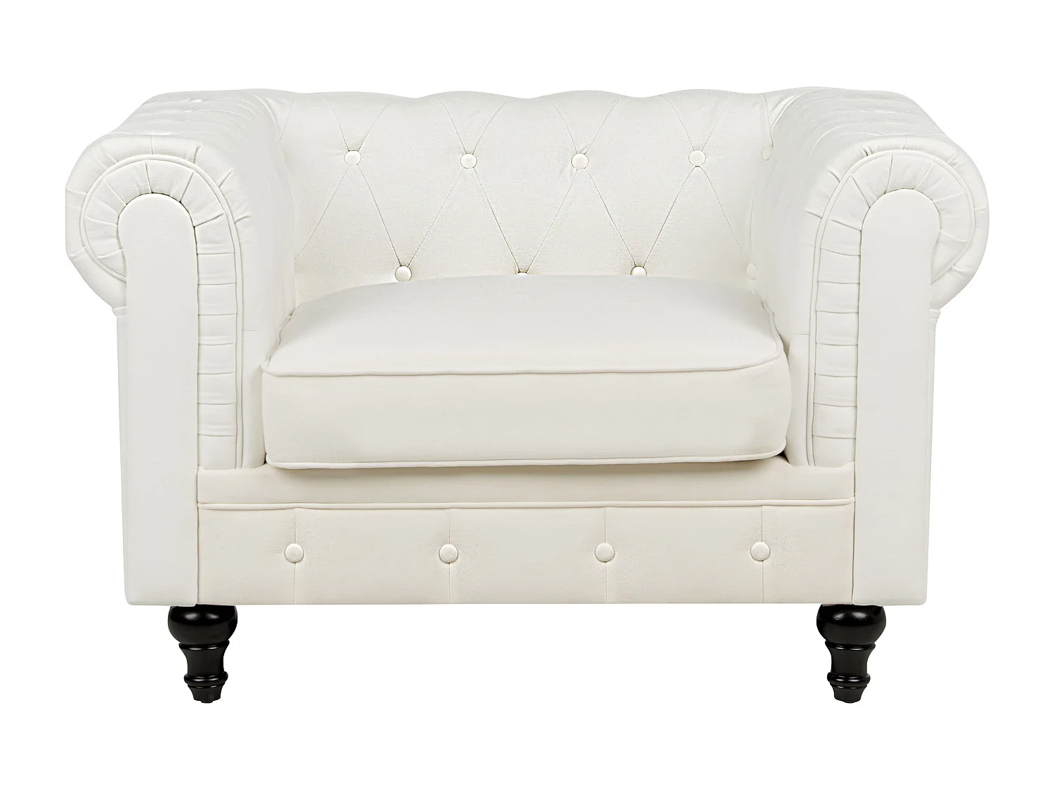 Fauteuil CHESTERFIELD Tissu Blanc cassé