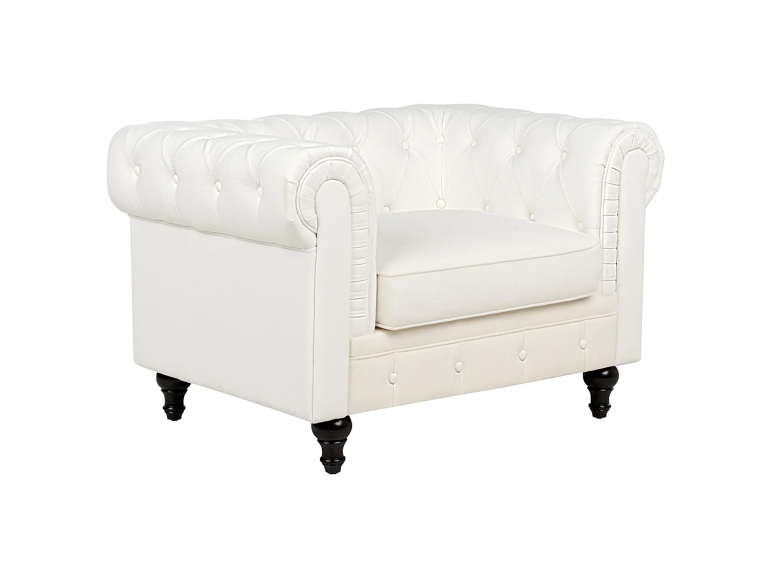 Fauteuil CHESTERFIELD Stof Gebroken wit