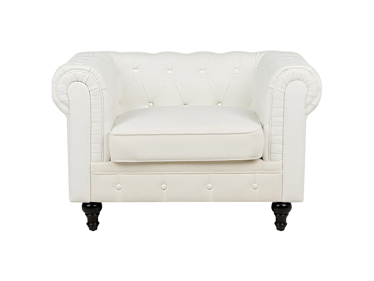 Fauteuil CHESTERFIELD Stof Gebroken wit