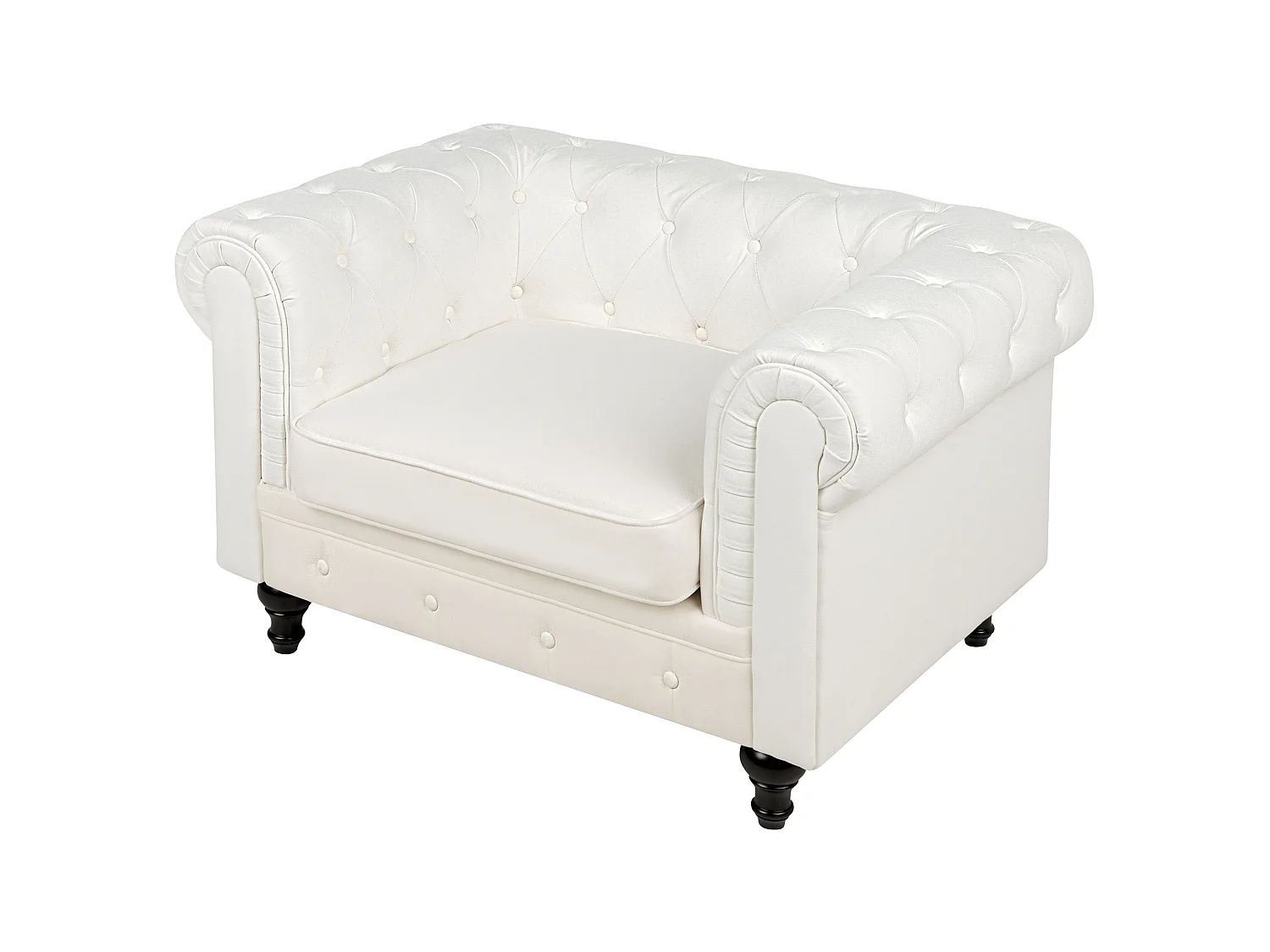 Fauteuil CHESTERFIELD Stof Gebroken wit