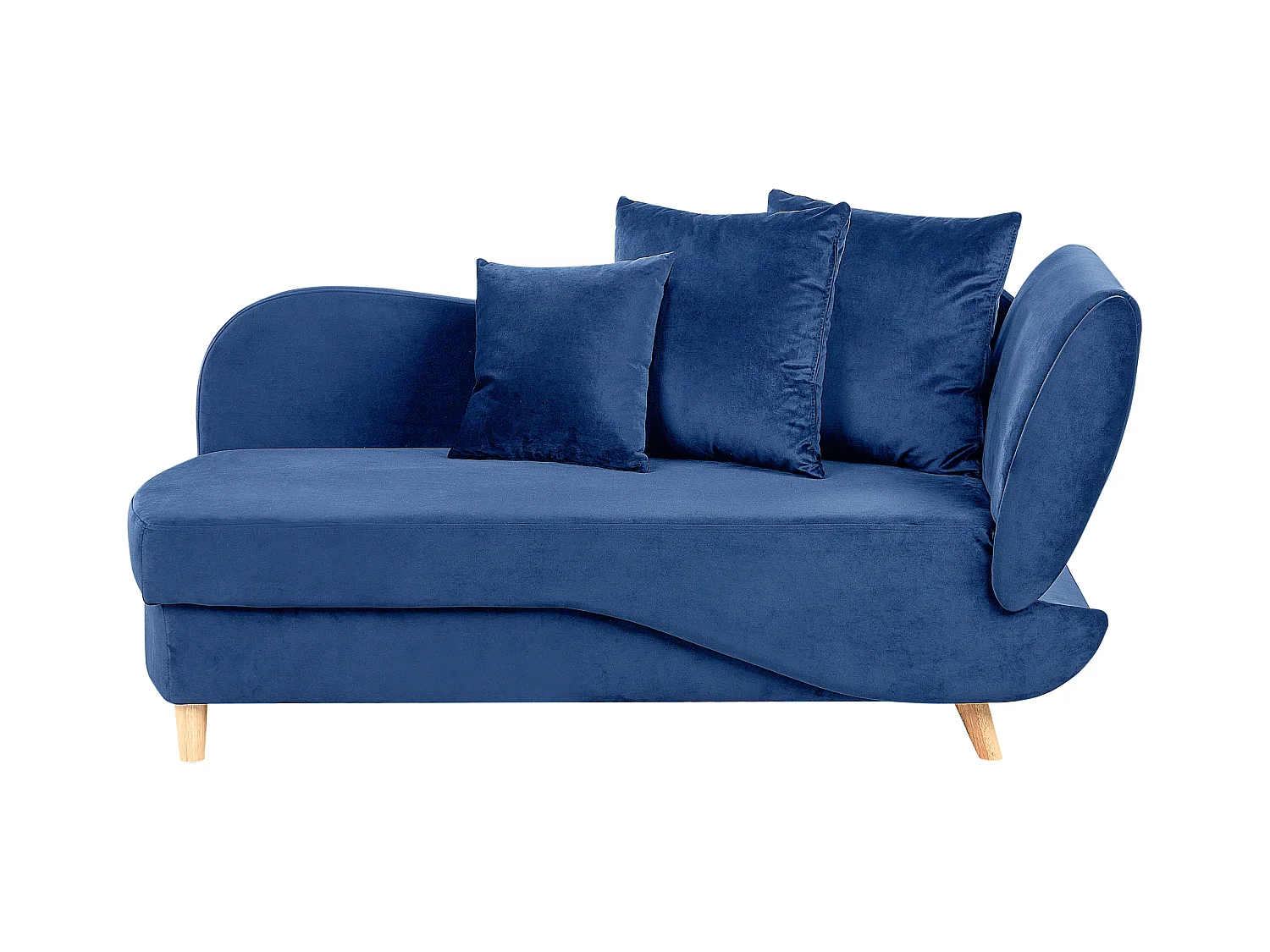 Chaise longue côté droit MERI Velours Bleu marine avec rangement