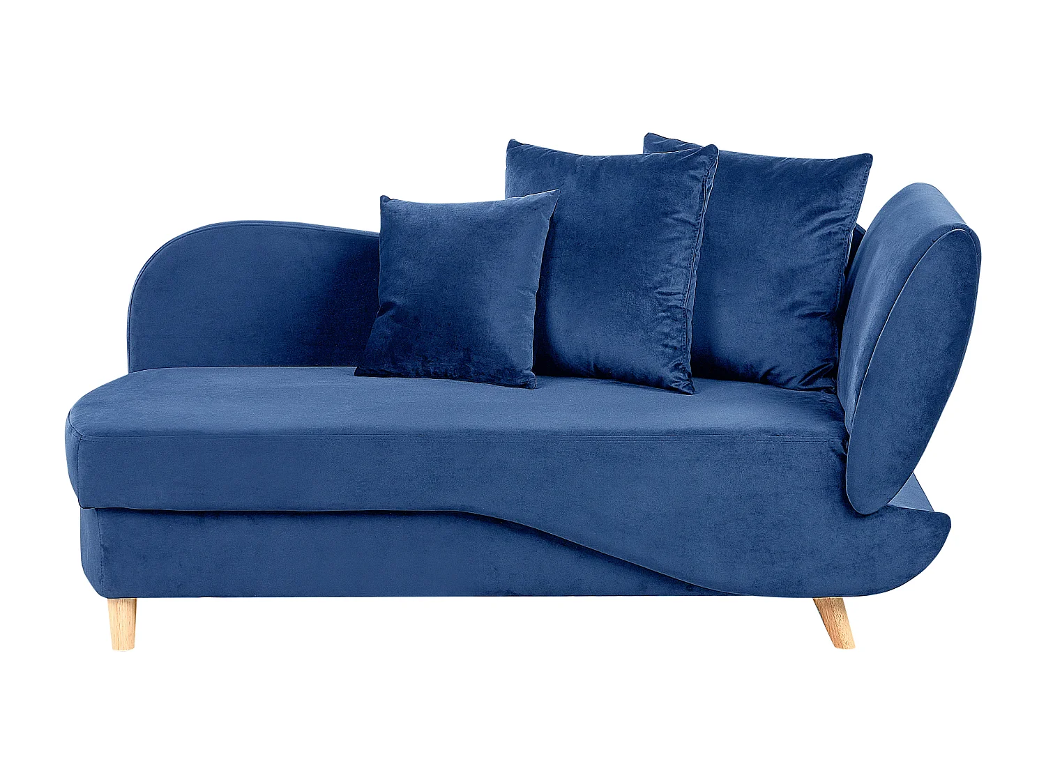 Chaise longue côté droit MERI Velours Bleu marine avec rangement