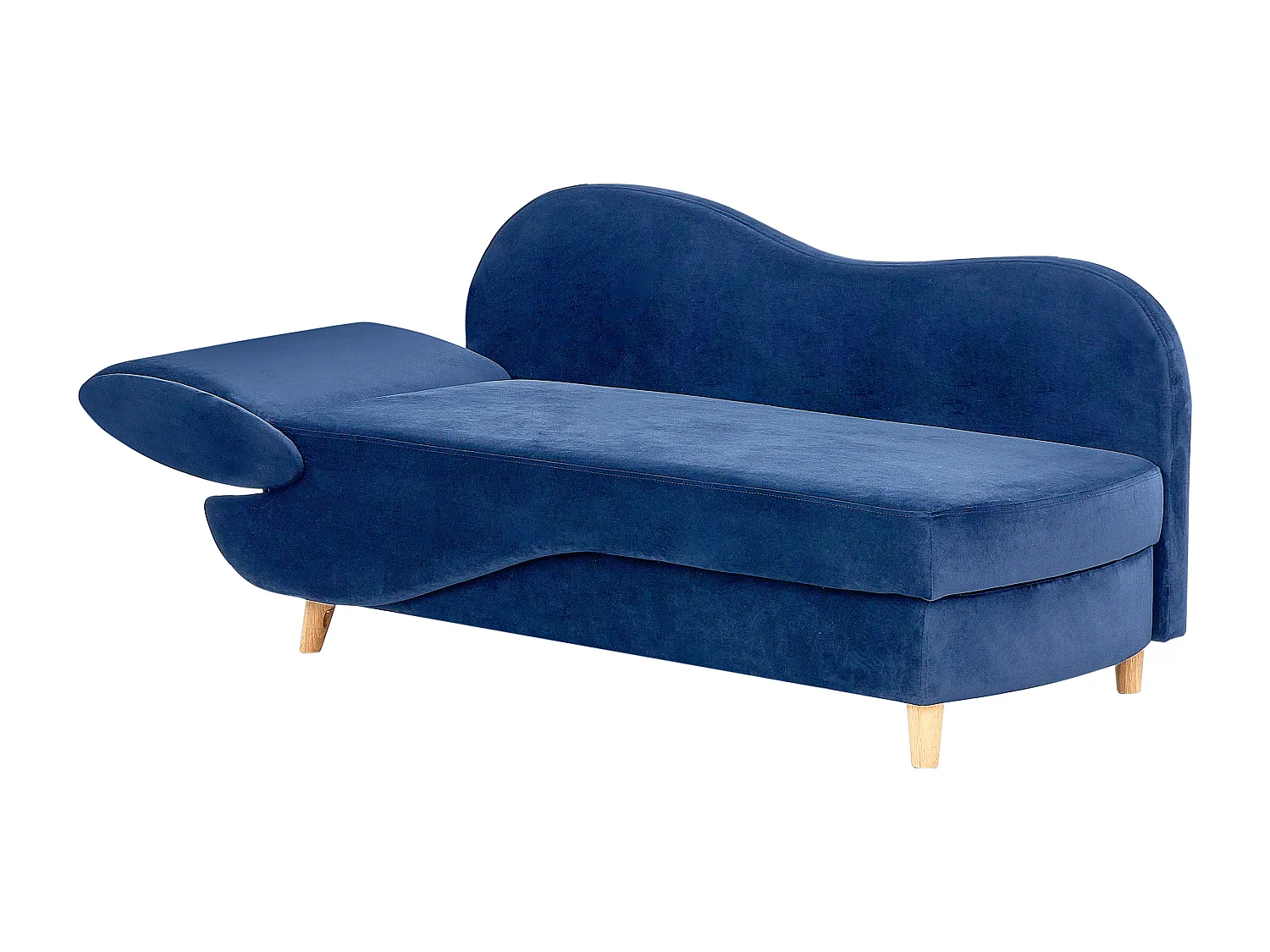 Chaise longue côté droite MERI Velours Bleu marine avec rangement