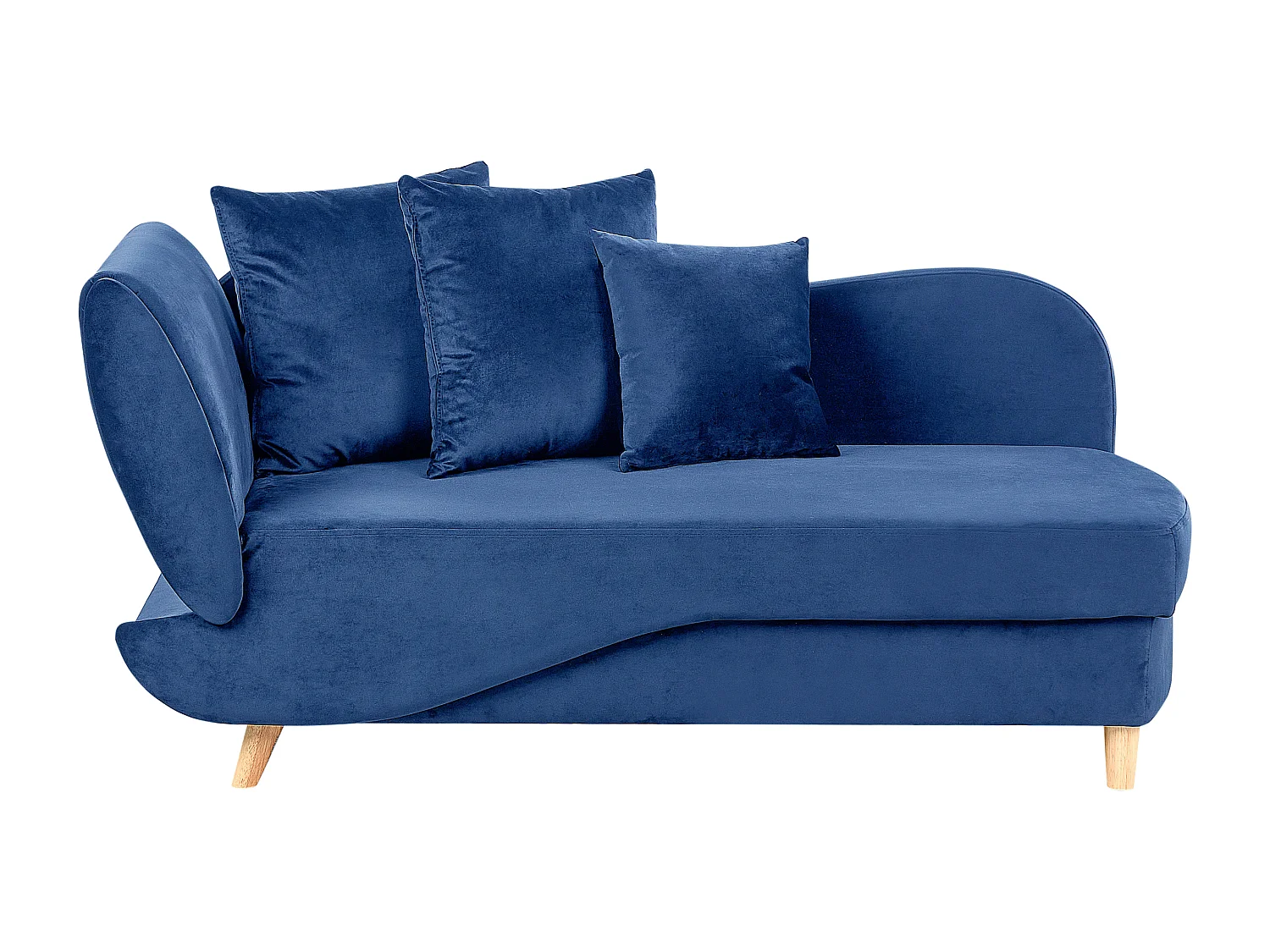 Chaise longue côté gauche MERI Velours Bleu marine avec rangement