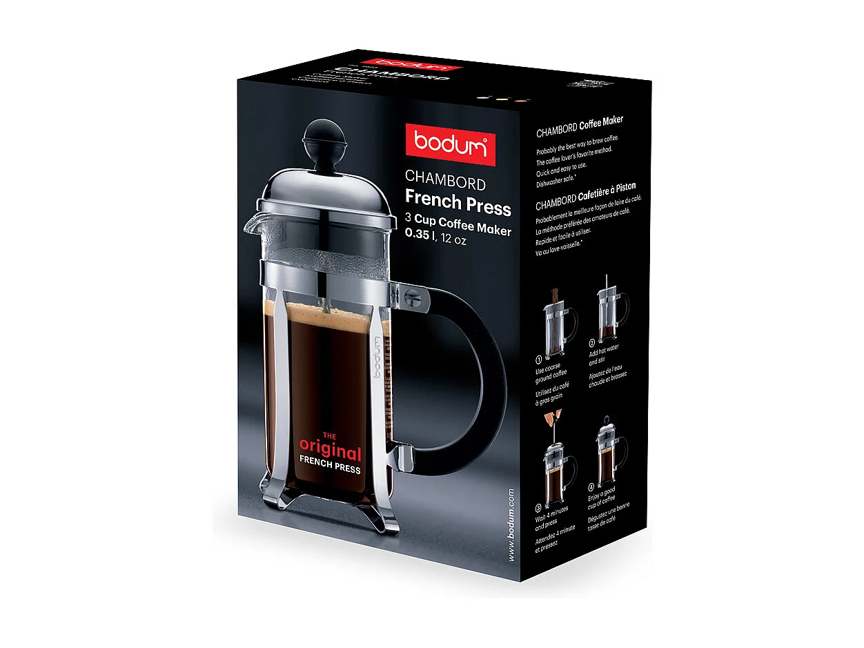 Cafetière Chambord 3 tasses en inox