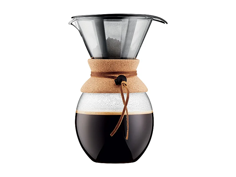 Cafetière avec filtre pour over 12 tasses 1,5 l en inox