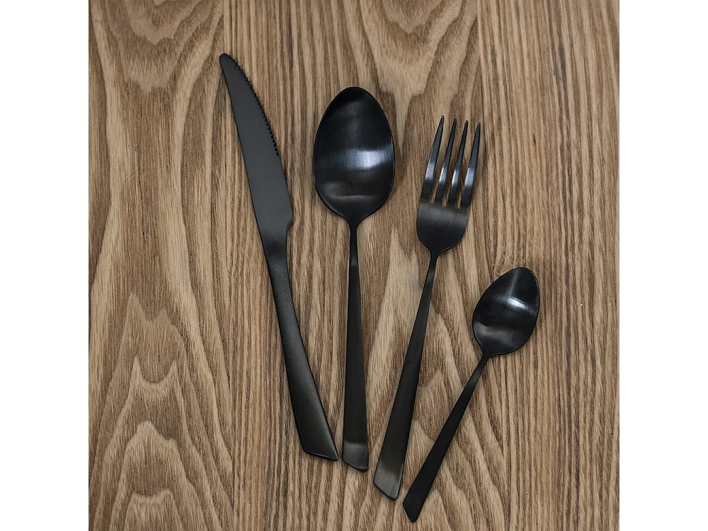 Cuillère à café monobloc Delta black inox (lot de 6)