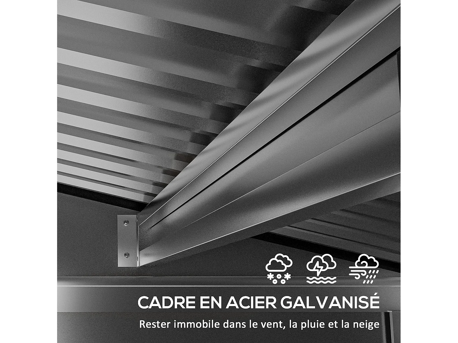Abri de jardin cabanon dim. 190L x 131l x 188H cm porte verrouillable ventilations tôle acier ondulé gris