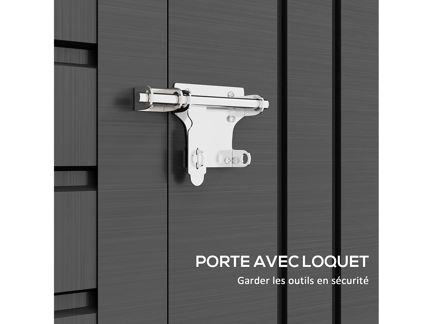 Abri de jardin cabanon dim. 190L x 131l x 188H cm porte verrouillable ventilations tôle acier ondulé gris