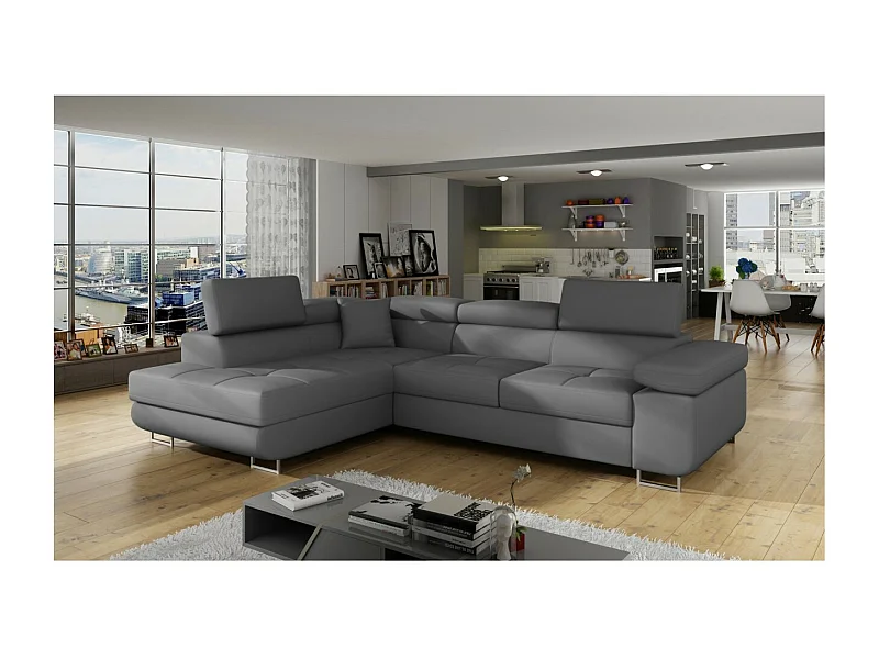 Ecksofa Rondon L/Stoffbezug/Anthrazit/An Lager