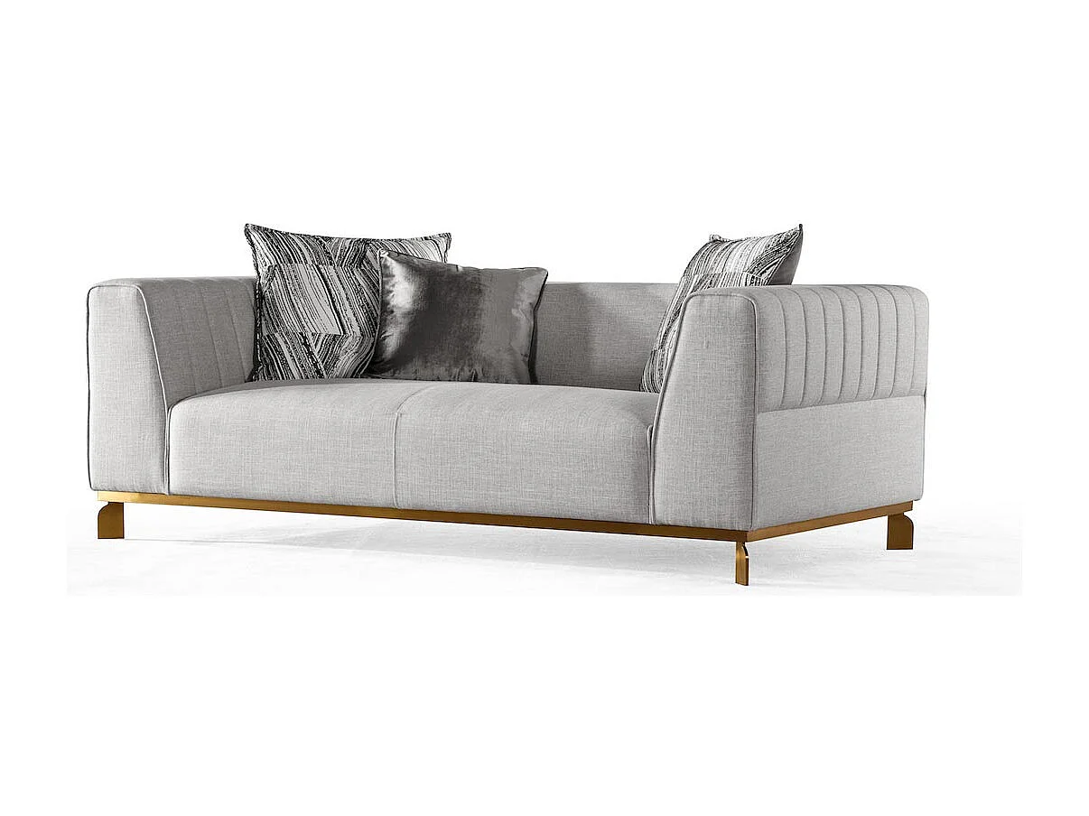 Canapé 2 places en tissu EVEN - Gris clair