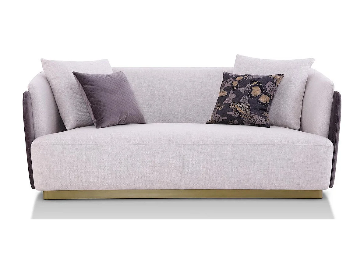 Canapé 3 places en tissu SARAYA - Beige et Gris