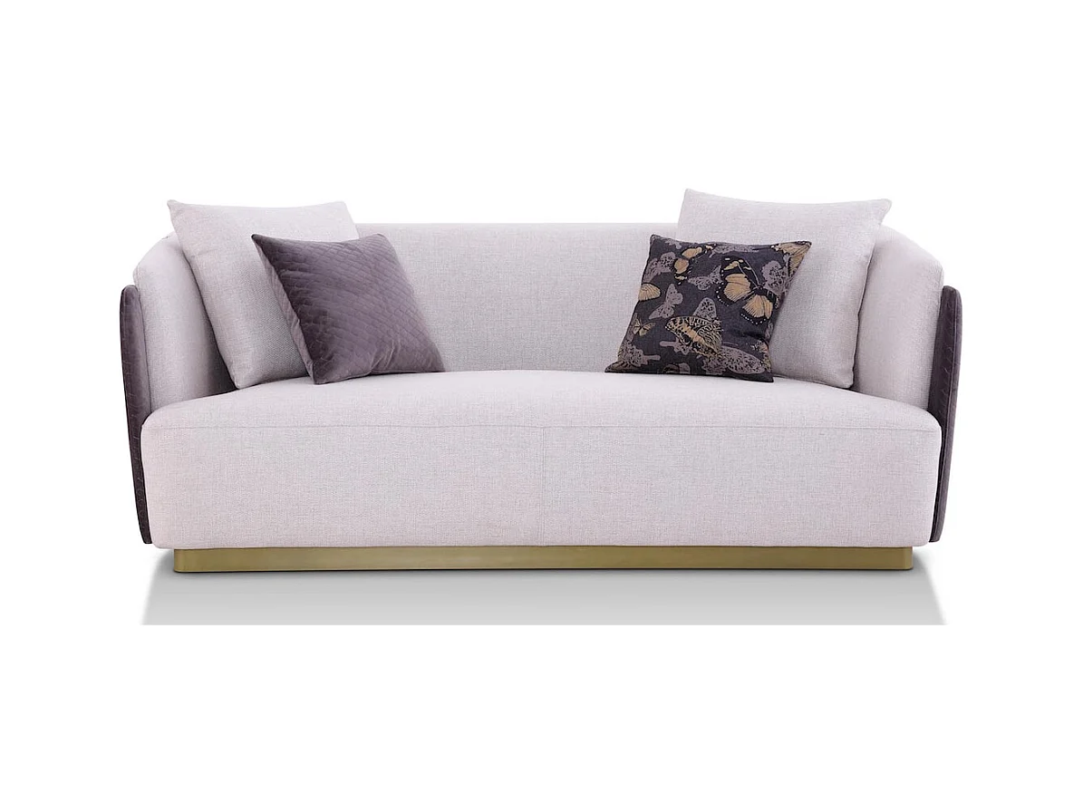 Canapé 3 places en tissu SARAYA - Beige et Gris