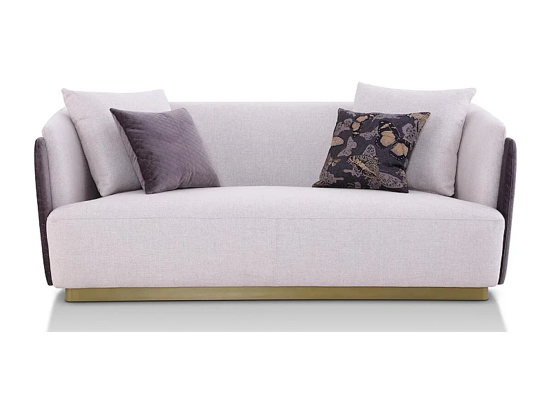 Canapé 3 places en tissu SARAYA - Beige et Gris