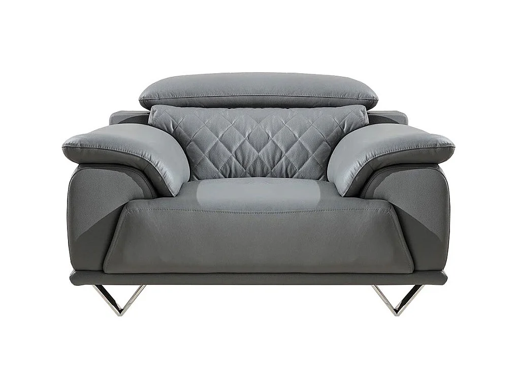 Fauteuil en cuir GARCIA - Gris Gris souris