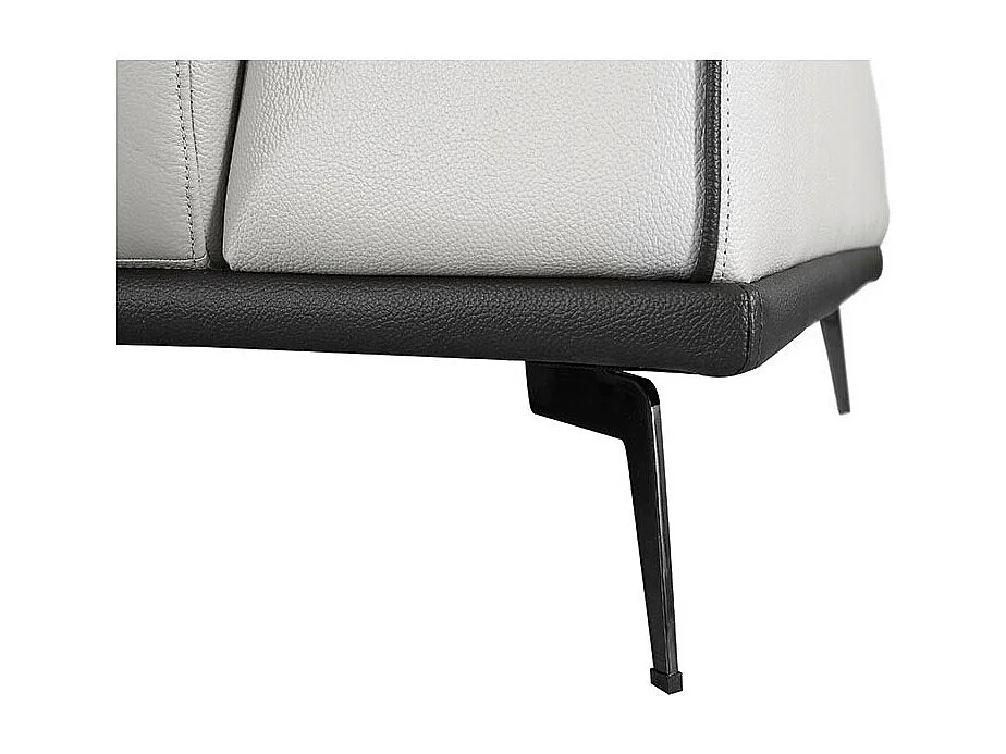 Fauteuil cuir Design ELLIE Gris perle