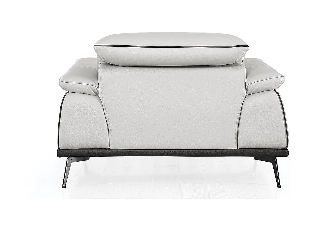 Fauteuil cuir Design ELLIE Gris perle