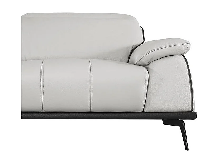 Fauteuil cuir Design ELLIE Gris perle