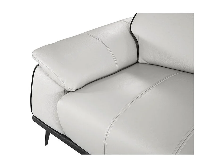 Fauteuil cuir Design ELLIE Gris perle