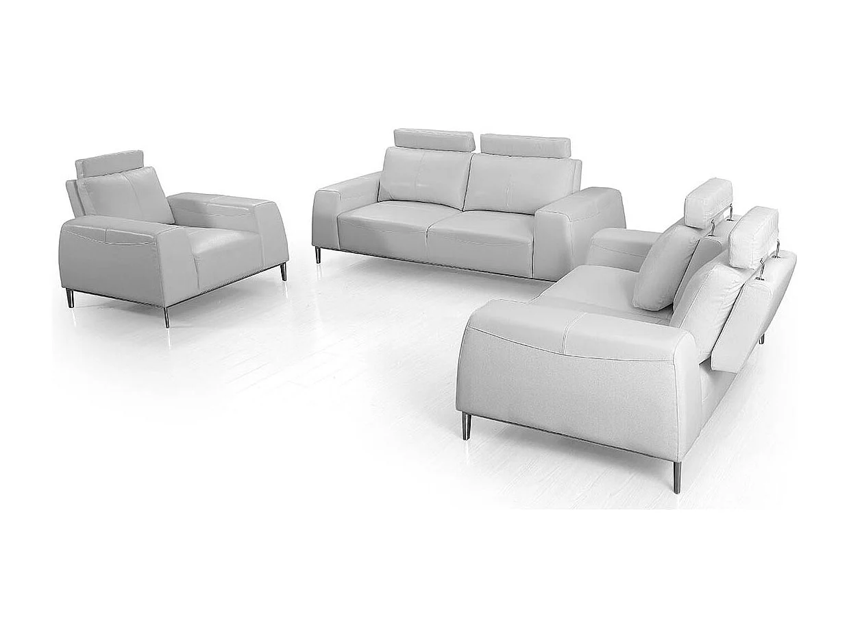 Fauteuil cuir avec dossier avance-recul LOOLAK Blanc